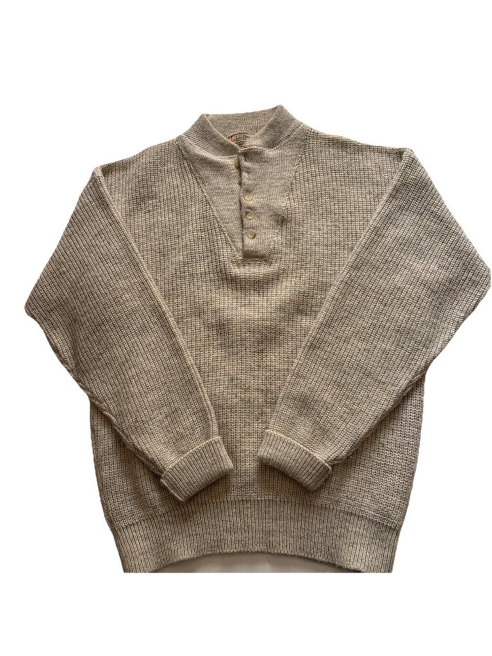 Ll Bean Men’s Vintage Beige Wool Blend Sweater Size XL Tall